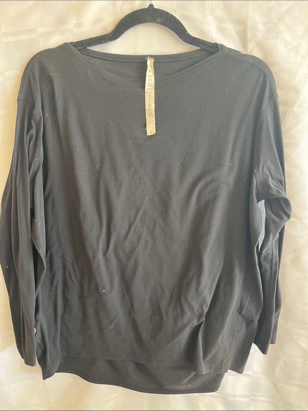 lululemon athletica Black Back in Action Long Sleeve Scoop Neck Top